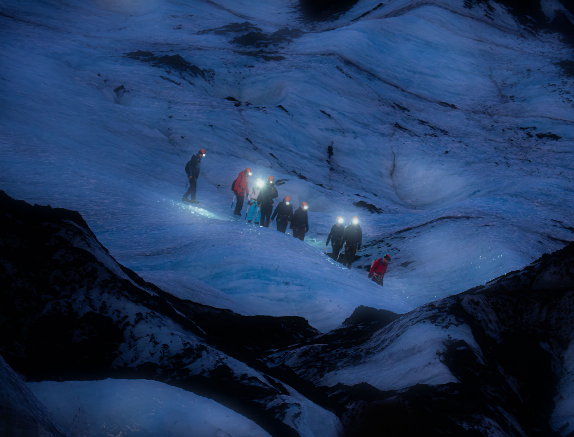 Iceland glacier at sunset